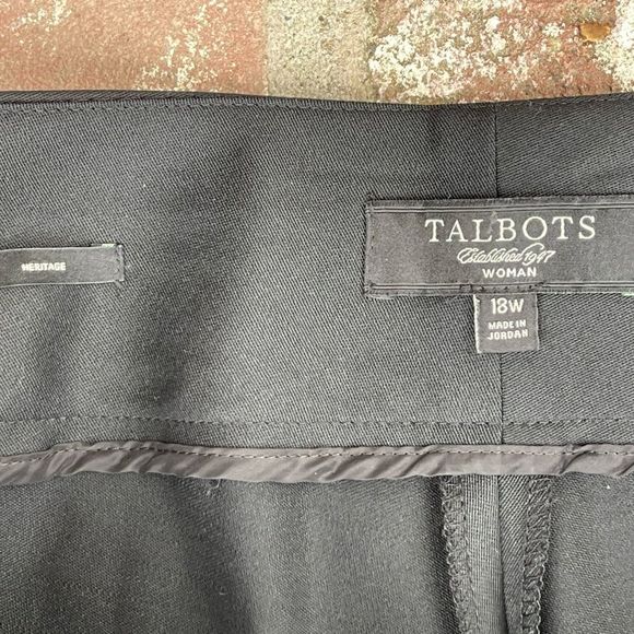 Talbots Black Label Heritage Tuxedo Pant Wool Blend Satin Waist Band Sz 18W - Picture 4 of 6